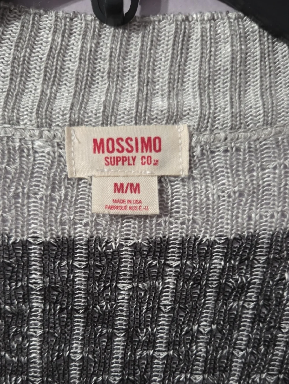 Mossimo Supply Co. Gray and Black Striped Open-Front Cardigan Juniors M - Picture 2 of 4